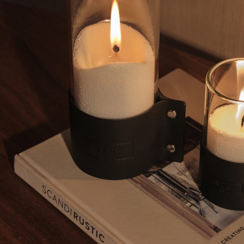 Холдер кожаный для подсвечника "Тепло" Black