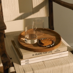 Поднос деревянный дуб круглый М 28 см