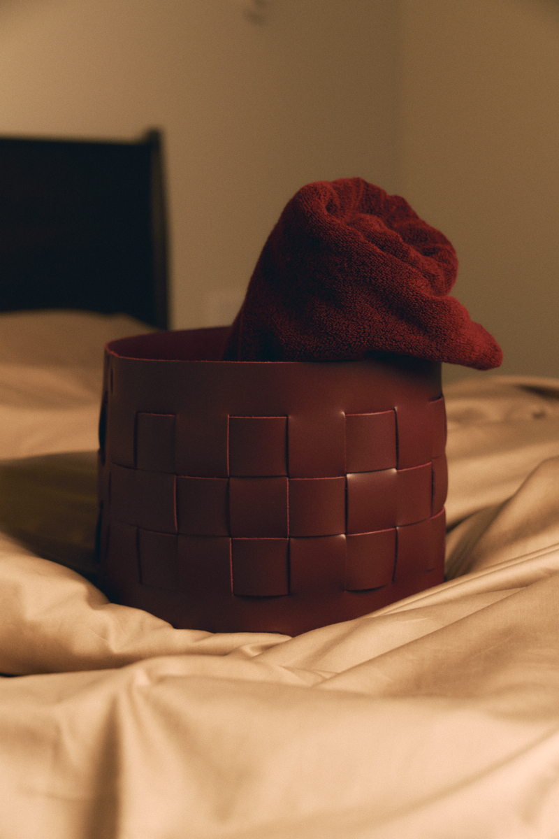 Корзина кожаная для хранения Nest Bordo - Image 6