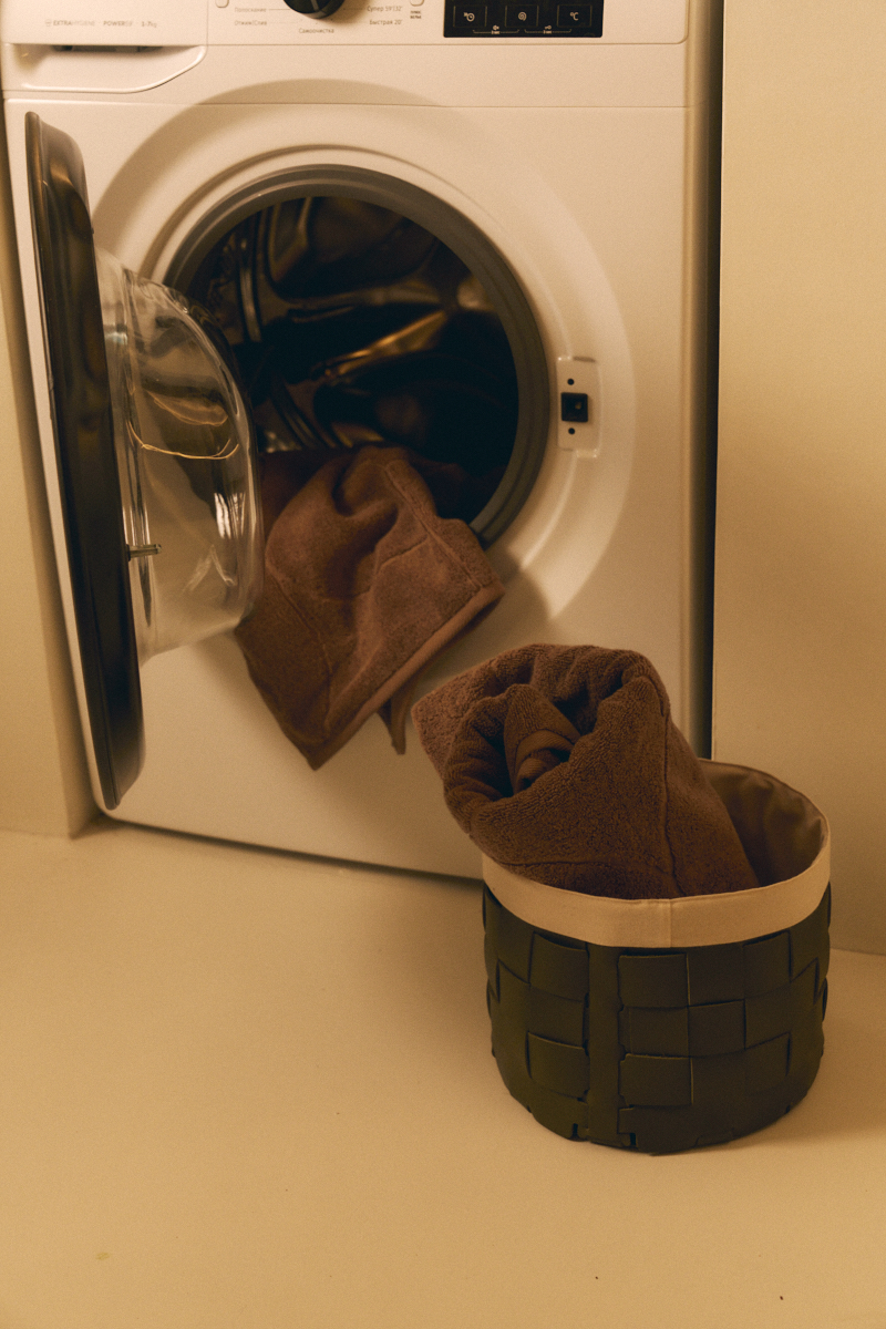 Корзина кожаная для хранения Nest Olive - Image 7