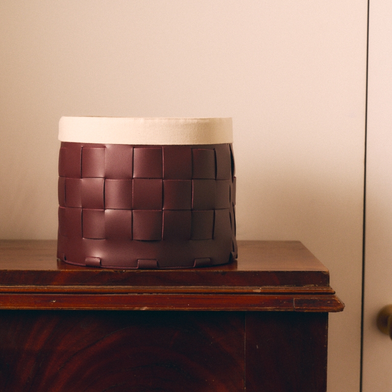 Корзина кожаная для хранения Nest Bordo