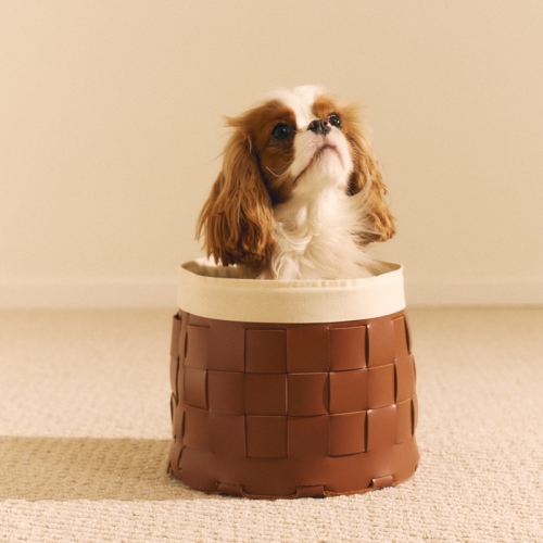 Корзина кожаная для хранения Nest Brandy