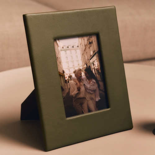 Кожаная фоторамка М Оливковая