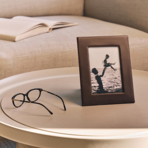 Кожаная фоторамка С Шоколадная